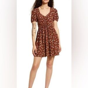 BP Nordstrom x . Printed Floral Babydoll Minidress Kasey Ditsy - XL